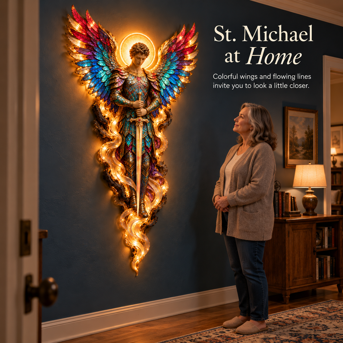 🪽 Lighted Angel Wall Sculpture – A Daily Reminder of Faith