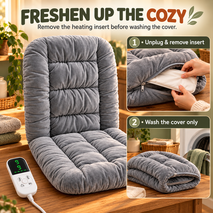 Last Day Promotion🔥 Heated Seat & Back Cushion – Dual-Zone Warmth, 9 Heat Levels & Washable Velvet Cover