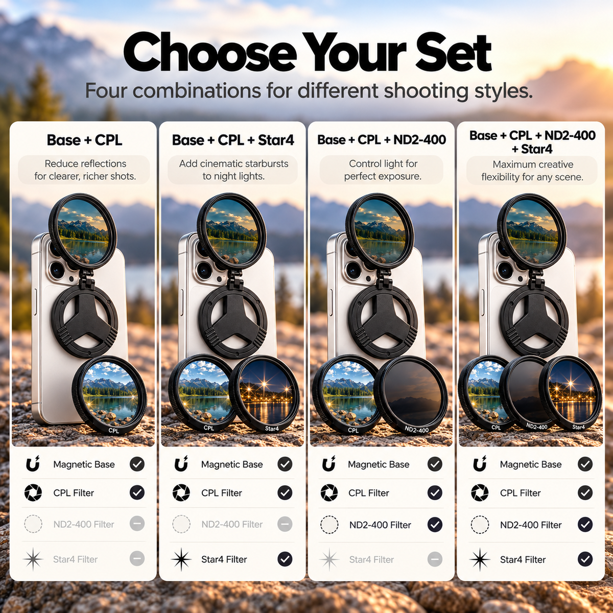 ❤️ MagSafe Camera Filter Kit – Pro Photo & Video Effects