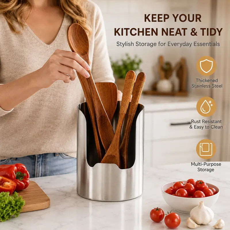 🥣 Stainless Steel Utensil & Lid Organizer