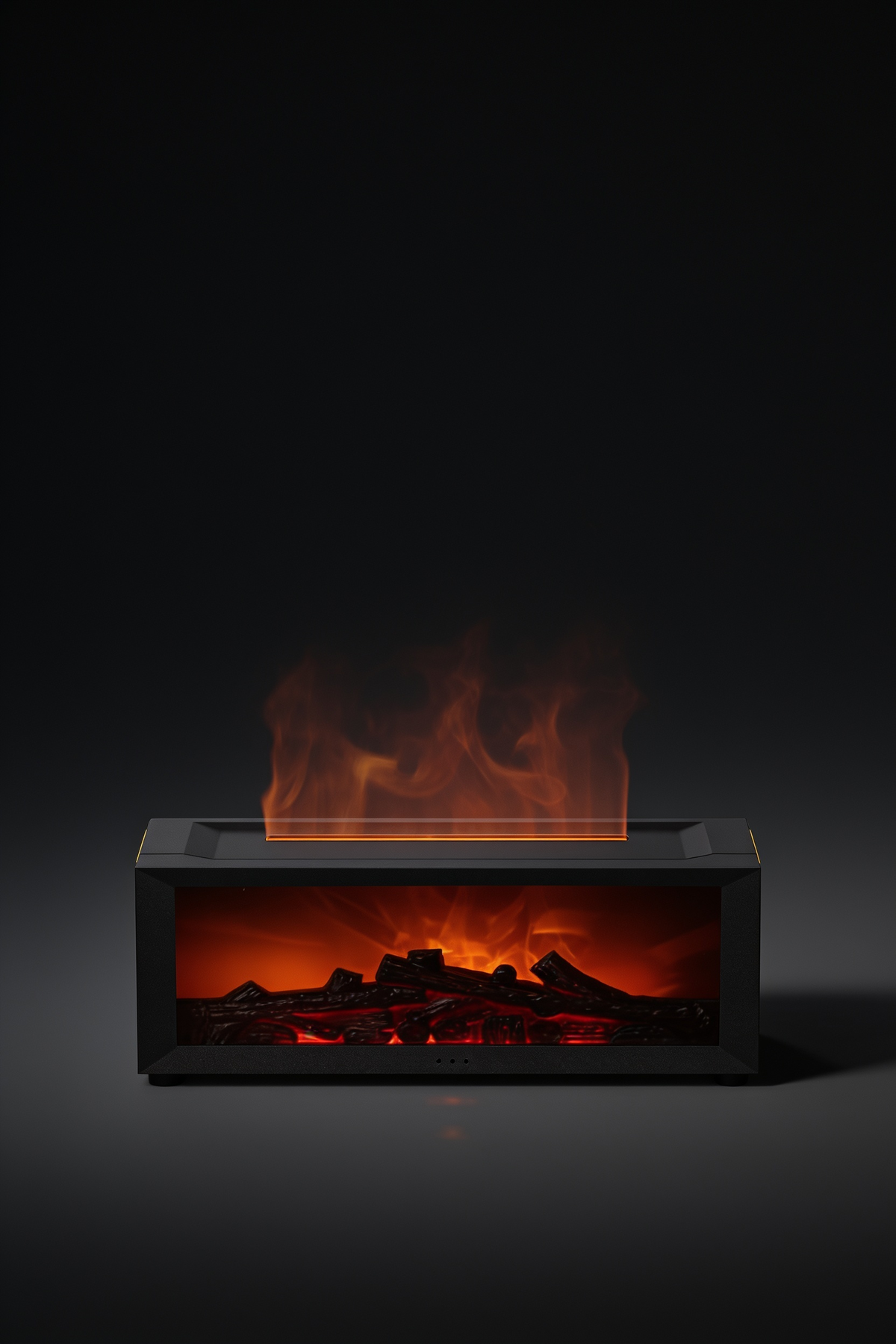 Fireside Nook close-up ember glow and aromatherapy mist feature shot