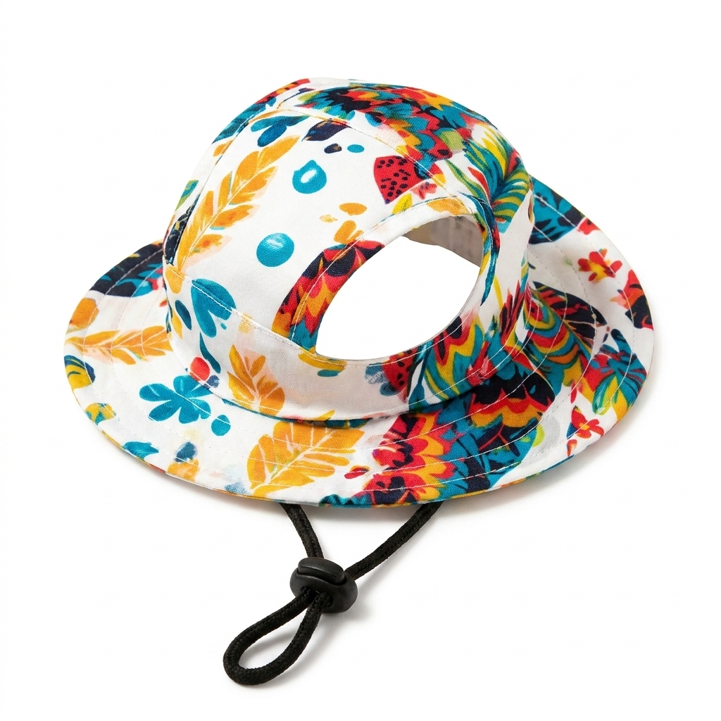 Tropical print LaunchPaw small breed dog hat