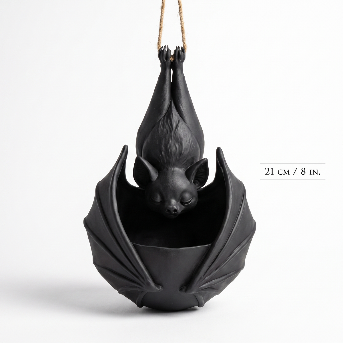 Gothic Bat Hanging Flower Pot — Unique Halloween Plant Decor
