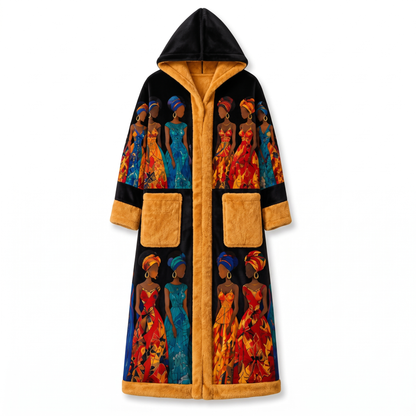 🔥 5-Mode Heated Sherpa Robe – Full-Length Wearable Warmth with Built-In Foot Pocket