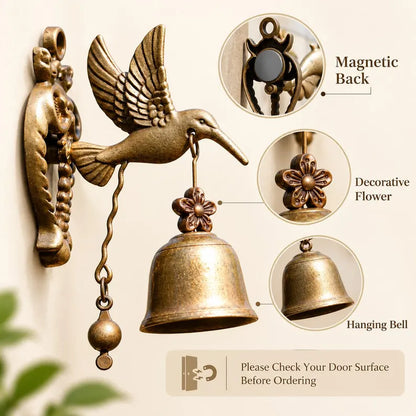 🔔 🐦Vintage Magnetic Animal Door Bell | No-Drill Garden Chime