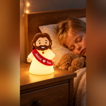 ❤️ Jesus Loves You™ Night Light – Cute Glowing Jesus Lamp | Christian Bedside Decor & Meaningful Faith Gift ✝️