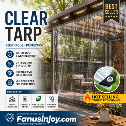 🏡Heavy-Duty Clear Tarp – Outdoor Coverage Without Blocking the Light