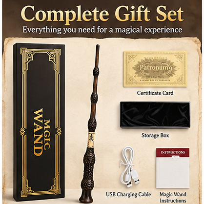 Interactive Magic Wand Gift Set – Light-Up Fantasy Role Play & Collector Display