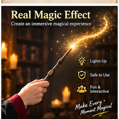 Interactive Magic Wand Gift Set – Light-Up Fantasy Role Play & Collector Display