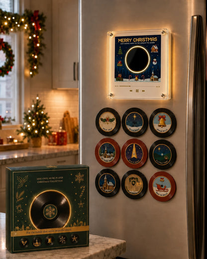 Christmas Vinyl Player Fridge Record NFC Magnetic Music Box Set