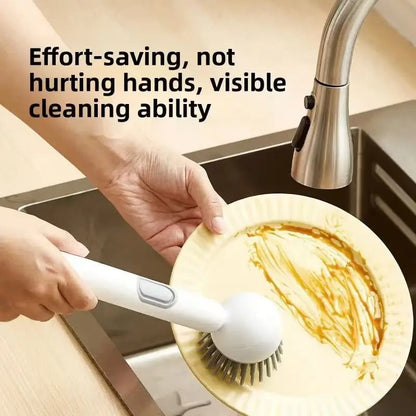 360° Rotatable Soap Dispensing Dish Brush – Advanced Kitchen Scrubber