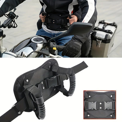 🏍️ Adjustable Motorcycle Passenger Grab Handle Belt – Dual Grip Riding Support