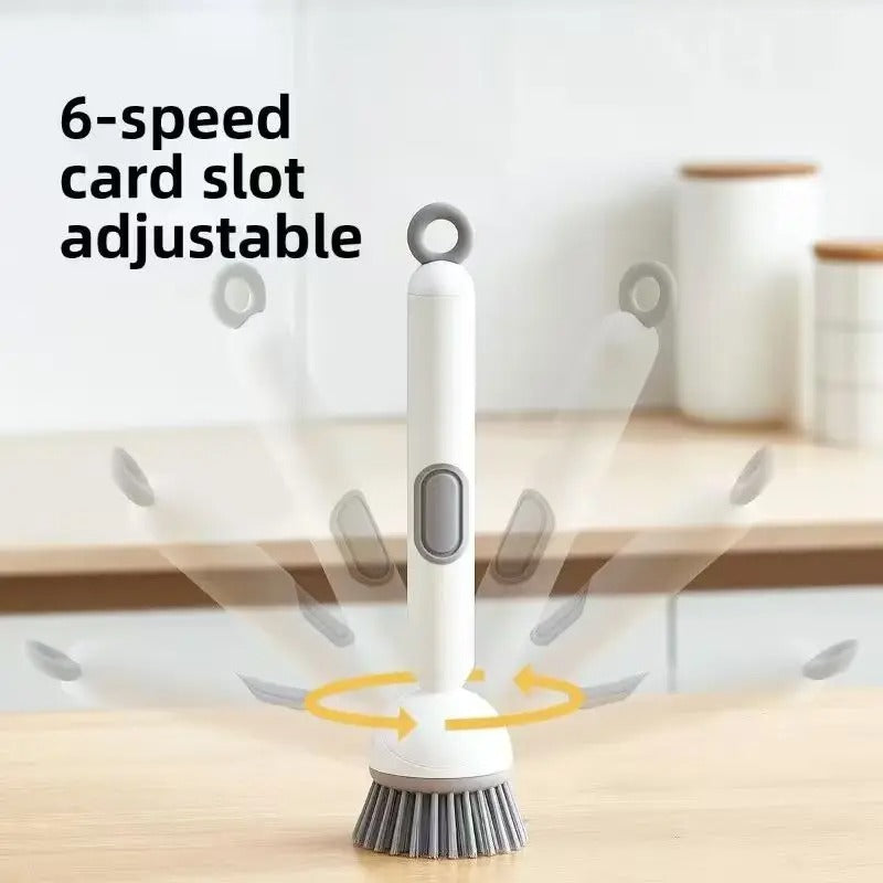 360° Rotatable Soap Dispensing Dish Brush – Advanced Kitchen Scrubber