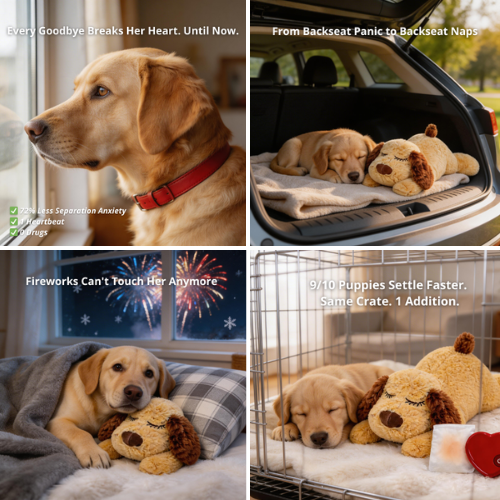 Dog Anxiety Heartbeat Plush Toy Sleep Simulation Calming Durable Interactive Pet Chew