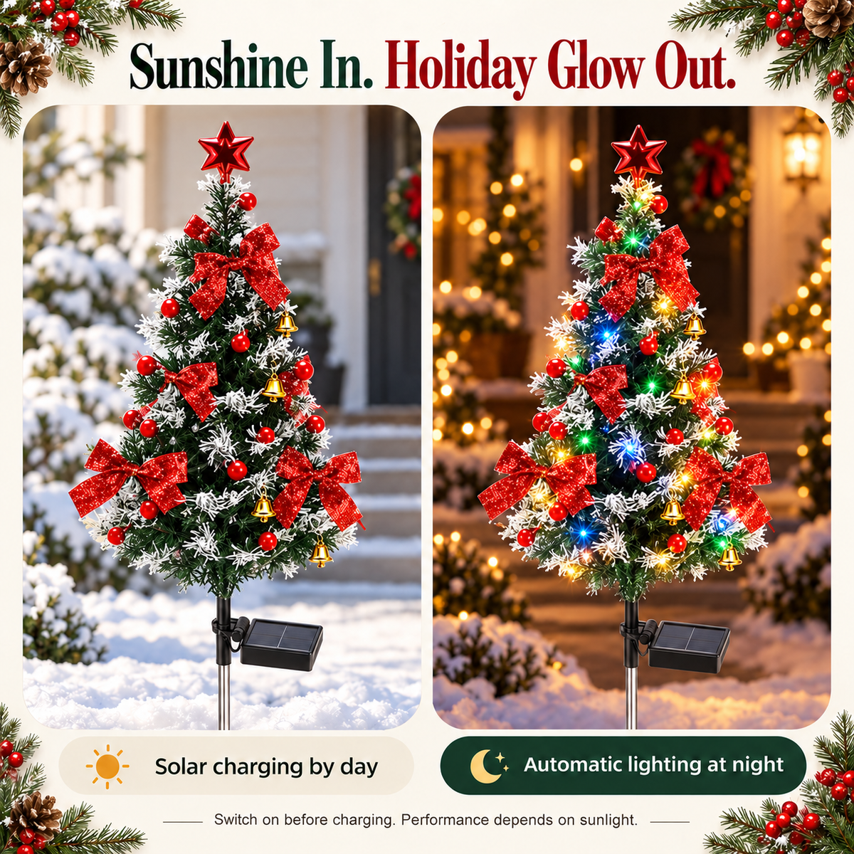 🎄 Solar Christmas Tree Pathway Lights
