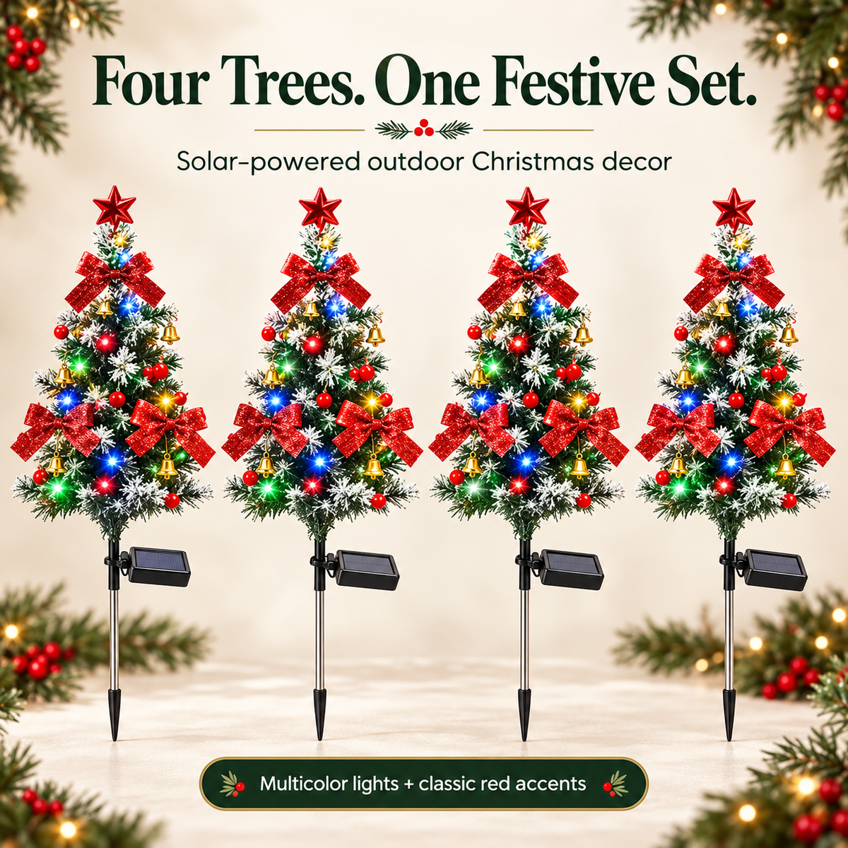🎄 Solar Christmas Tree Pathway Lights