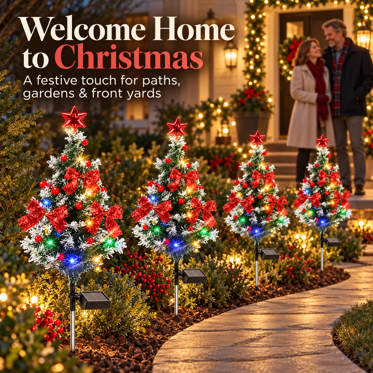 🎄 Solar Christmas Tree Pathway Lights