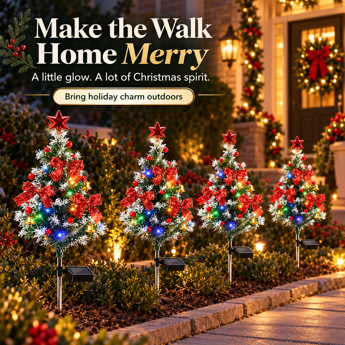 🎄 Solar Christmas Tree Pathway Lights