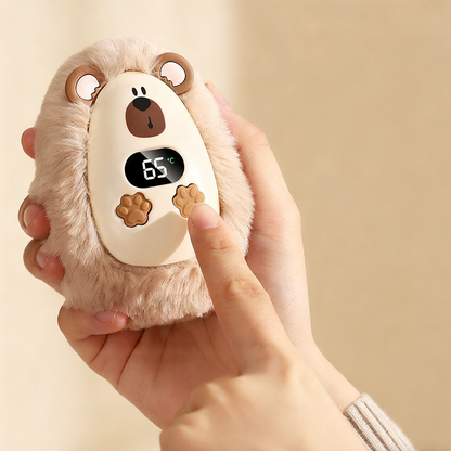 🧸 Cute Plush Rechargeable Hand Warmer – 3 Heat Levels & Digital Display