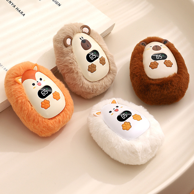 🧸 Cute Plush Rechargeable Hand Warmer – 3 Heat Levels & Digital Display