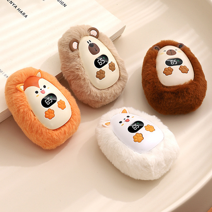 🧸 Cute Plush Rechargeable Hand Warmer – 3 Heat Levels & Digital Display