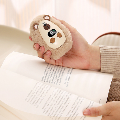 🧸 Cute Plush Rechargeable Hand Warmer – 3 Heat Levels & Digital Display