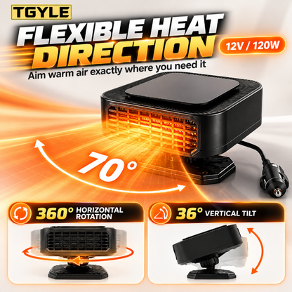 ✨Portable Car Heater Defroster with 360-Degree Rotating Base🥶