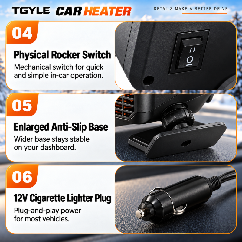 ✨Portable Car Heater Defroster with 360-Degree Rotating Base🥶