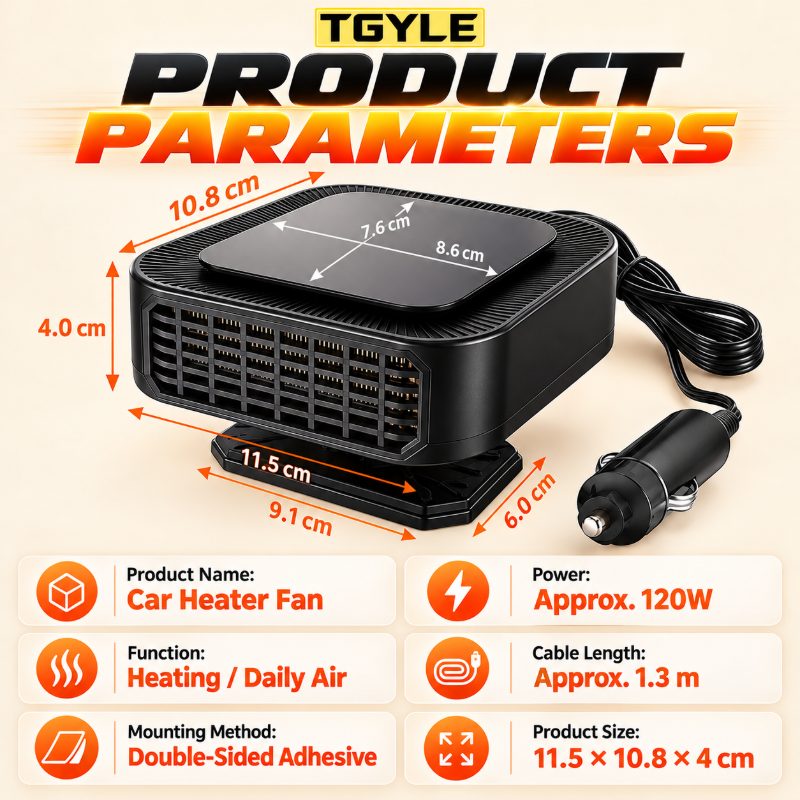 ✨Portable Car Heater Defroster with 360-Degree Rotating Base🥶