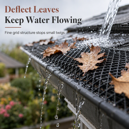 💦Thickened Plastic Gutter Guard Mesh Roll 15cm x 6m Leaf Filter Net with 10 Fixing Pegs for Roof Eaves Protection