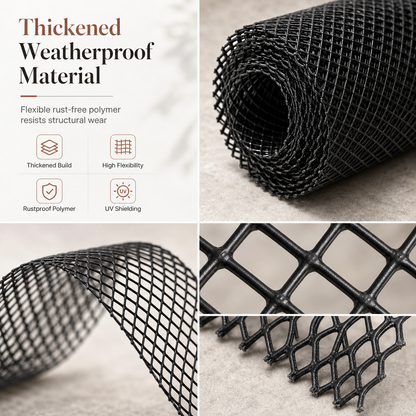 💦Thickened Plastic Gutter Guard Mesh Roll 15cm x 6m Leaf Filter Net with 10 Fixing Pegs for Roof Eaves Protection
