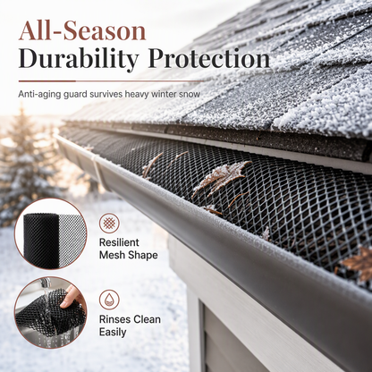 💦Thickened Plastic Gutter Guard Mesh Roll 15cm x 6m Leaf Filter Net with 10 Fixing Pegs for Roof Eaves Protection