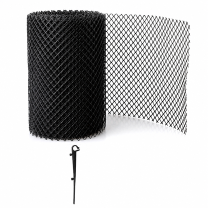 💦Thickened Plastic Gutter Guard Mesh Roll 15cm x 6m Leaf Filter Net with 10 Fixing Pegs for Roof Eaves Protection