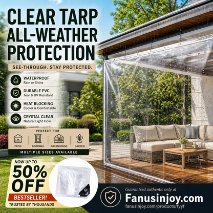 🏡Heavy-Duty Clear Tarp – Outdoor Coverage Without Blocking the Light