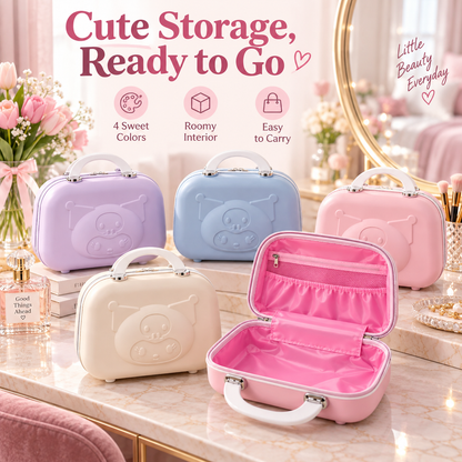 Pastel Hard-Shell Vanity Case – Cute Portable Makeup & Travel Organizer