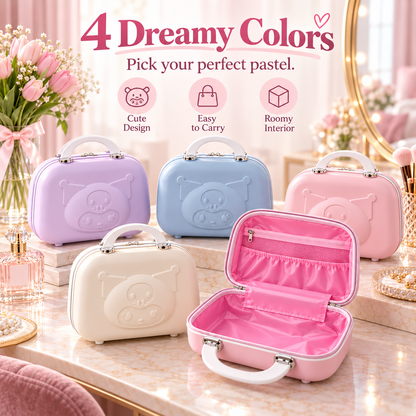 Pastel Hard-Shell Vanity Case – Cute Portable Makeup & Travel Organizer