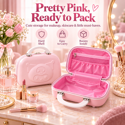 Pastel Hard-Shell Vanity Case – Cute Portable Makeup & Travel Organizer