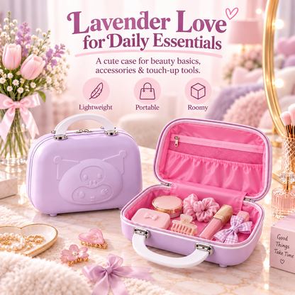 Pastel Hard-Shell Vanity Case – Cute Portable Makeup & Travel Organizer