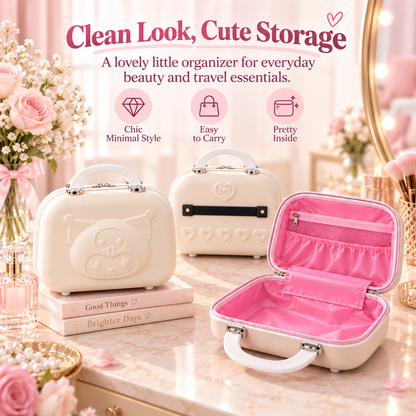 Pastel Hard-Shell Vanity Case – Cute Portable Makeup & Travel Organizer