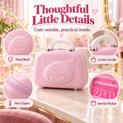 Pastel Hard-Shell Vanity Case – Cute Portable Makeup & Travel Organizer
