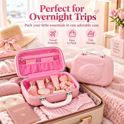Pastel Hard-Shell Vanity Case – Cute Portable Makeup & Travel Organizer
