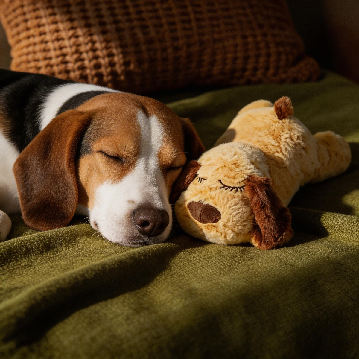 Dog Anxiety Heartbeat Plush Toy Sleep Simulation Calming Durable Interactive Pet Chew
