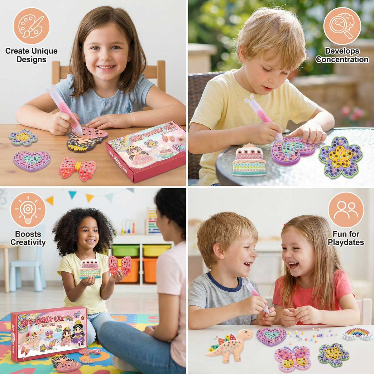 ✨Magical Bead Painting – 🎨DIY Set for Kids